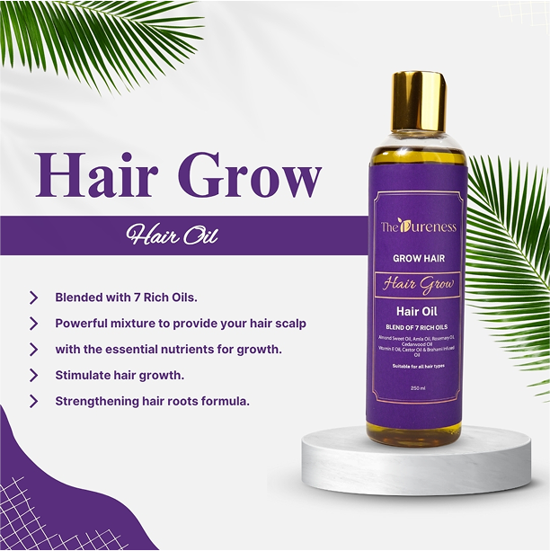 Grow Hair Oil Blend of 7 Rich Oils